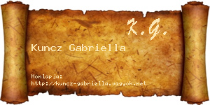 Kuncz Gabriella névjegykártya